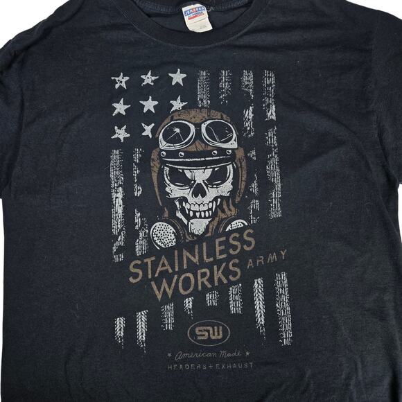 Stainless Works Army Crew Neck T-Shirt USA Flag‎ L - Picture 3 of 8